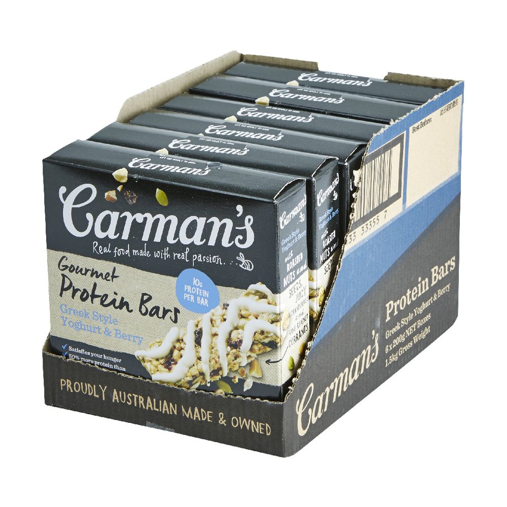 Carman's Protein Bar Greek Yoghurt and Berry 30 Pack